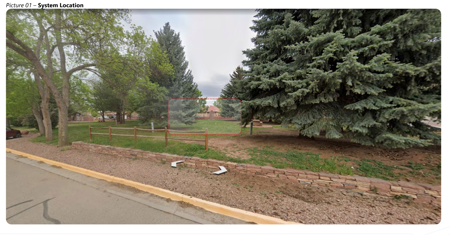 Lyons-Battery-Location-Mockup Street view of Sandstone Park and proposed location of BESS