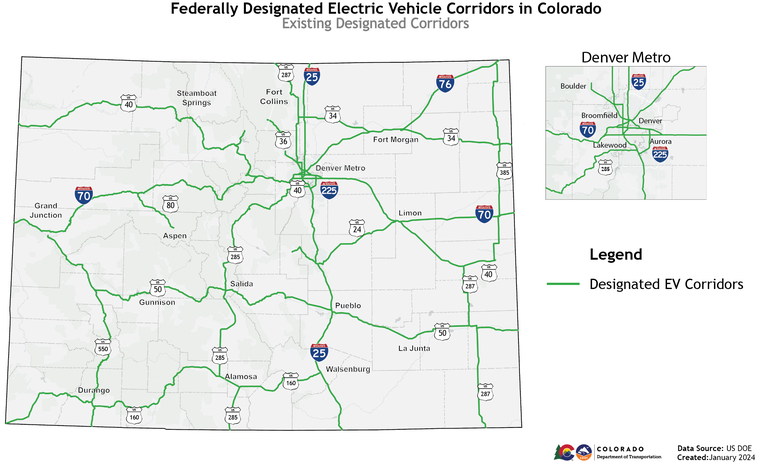 CO EV Corridor Map CO EV Corridor Map