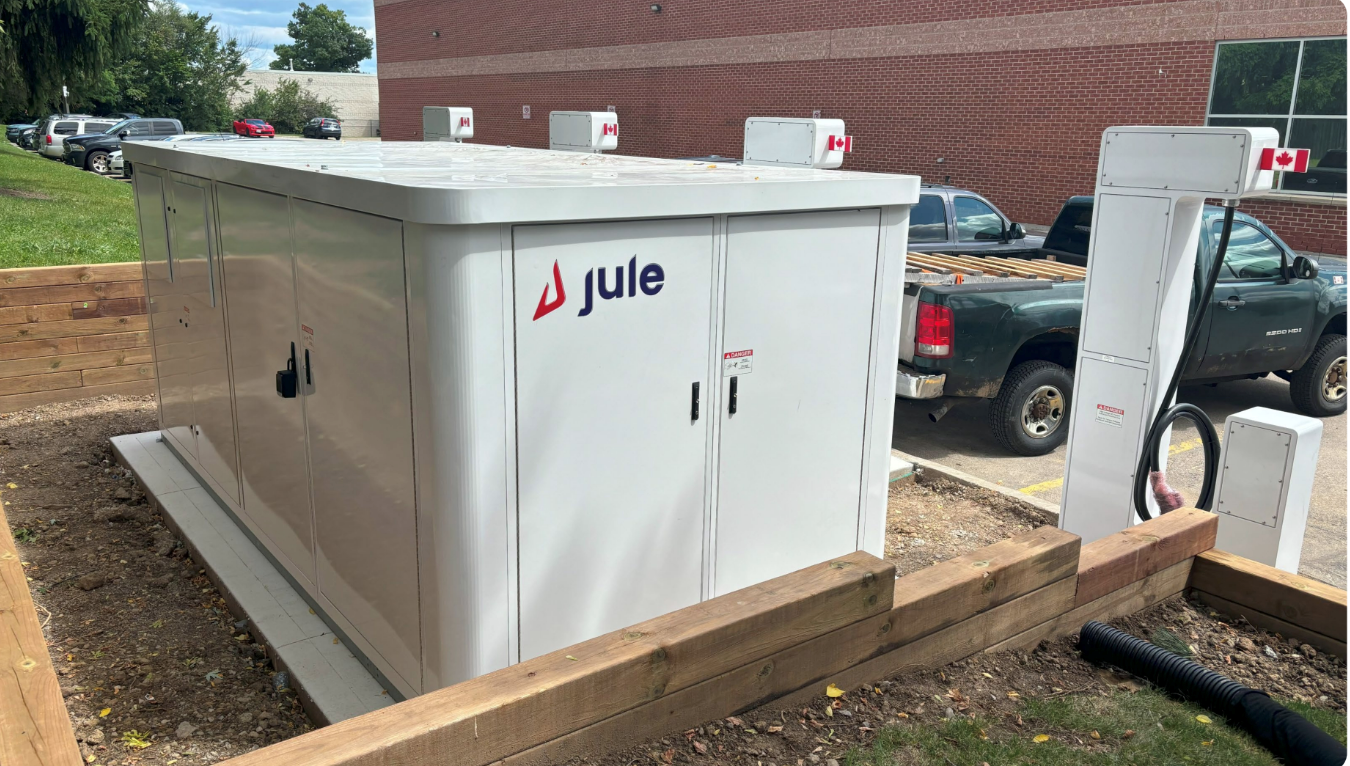Lyons-Jule-Example Installation bess Lyons EV Charger BESS rear view Example Installation from Jule