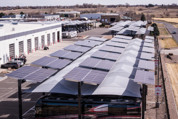 Transwest - Commerce solar-integrated hail canopies