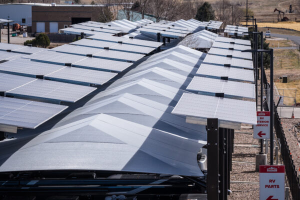 Transwest - Commerce solar-integrated hail canopies