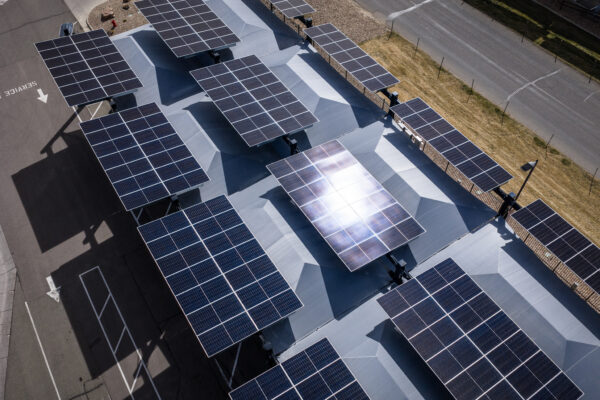 Transwest - Commerce solar-integrated hail canopies