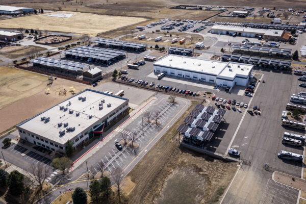 Transwest - Commerce solar-integrated hail canopies