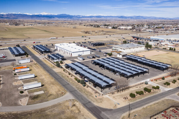 Transwest - Commerce solar-integrated hail canopies