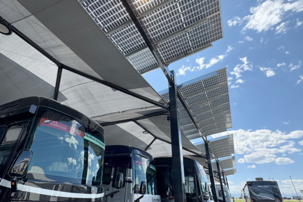 Transwest - Commerce solar-integrated hail canopies