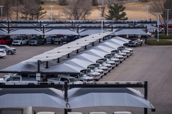 Transwest - Henderson solar-integrated hail canopies