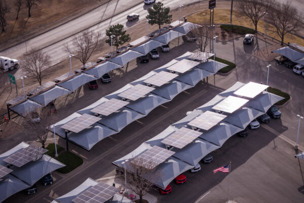 Transwest - Henderson solar-integrated hail canopies