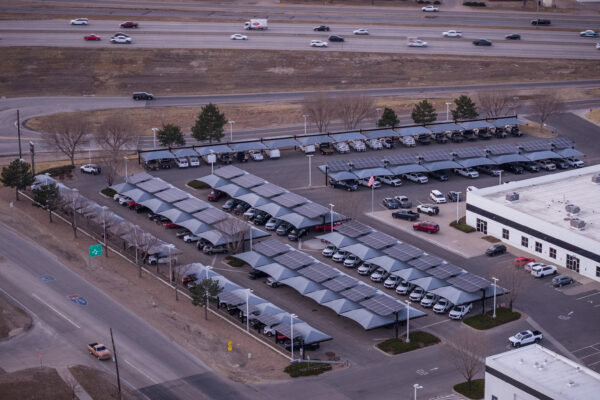 Transwest - Henderson solar-integrated hail canopies